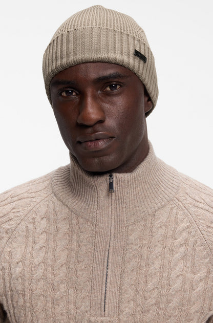BOSS FATI RIBSTRIKKET BEANIE