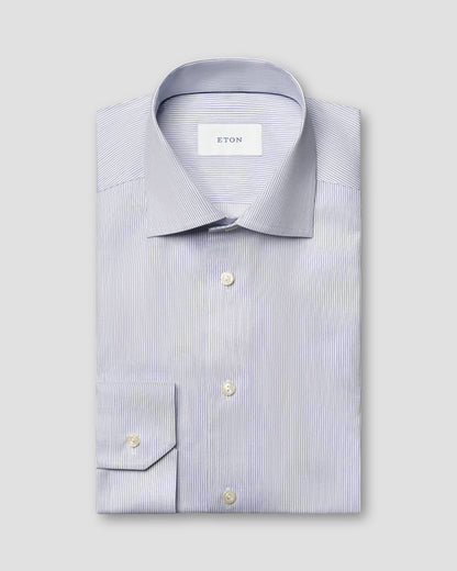 ETON FINE STRIPED SIGNATURE TWILL SKJORTE