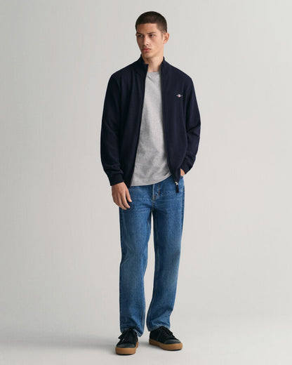 EXTRAFINE LAMBSWOOL ZIP CARDIGAN