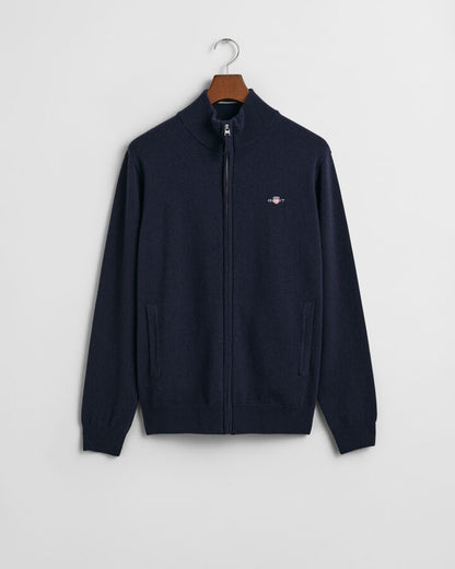 EXTRAFINE LAMBSWOOL ZIP CARDIGAN