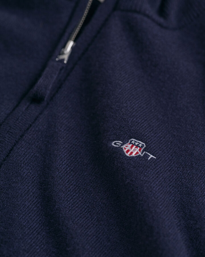 EXTRAFINE LAMBSWOOL ZIP CARDIGAN
