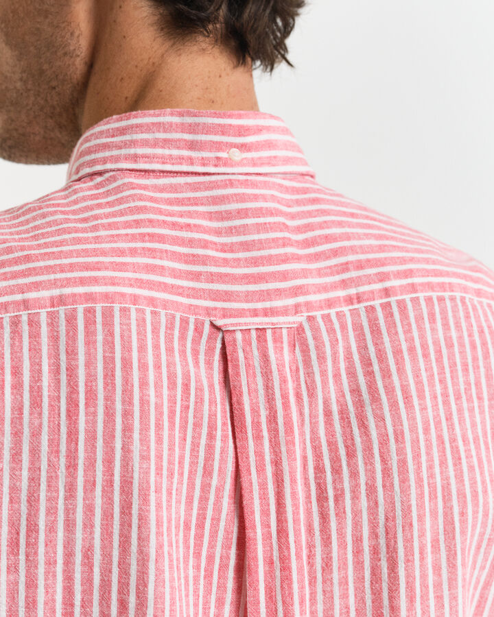 REG COTTON LINEN STRIPE SS SHIRT