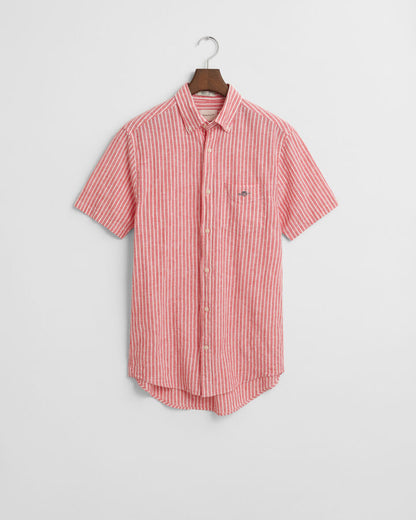REG COTTON LINEN STRIPE SS SHIRT