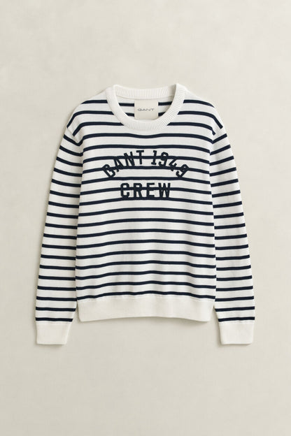 GANT BRETON STRIPE GRAPHIC C-NECK TRØJE