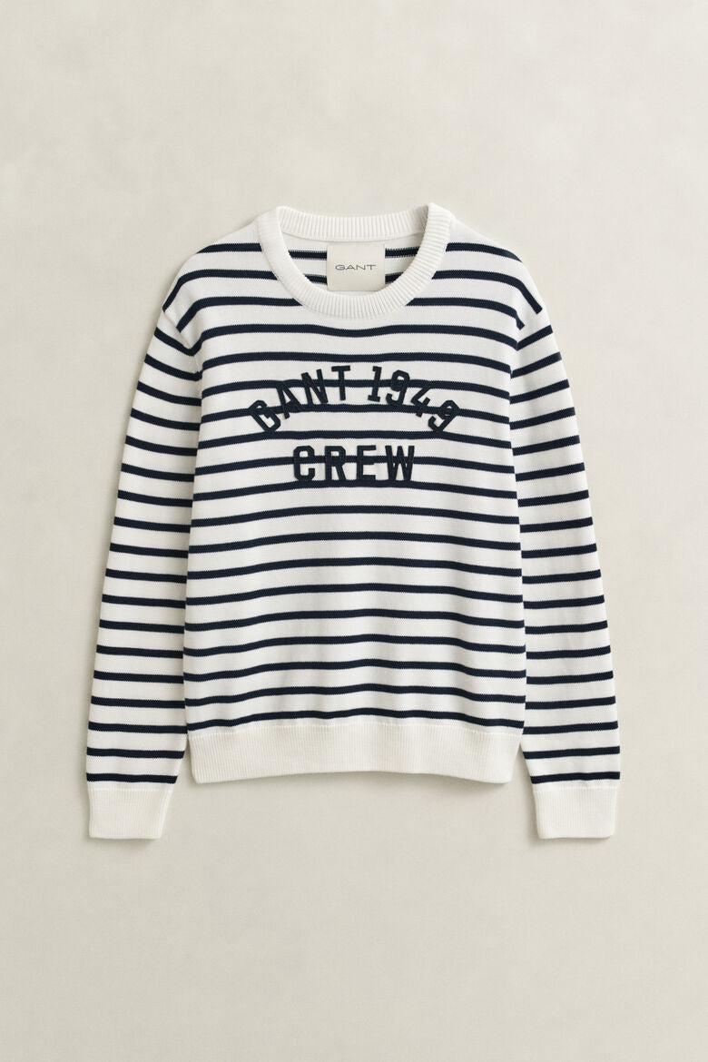 GANT BRETON STRIPE GRAPHIC C-NECK TRØJE