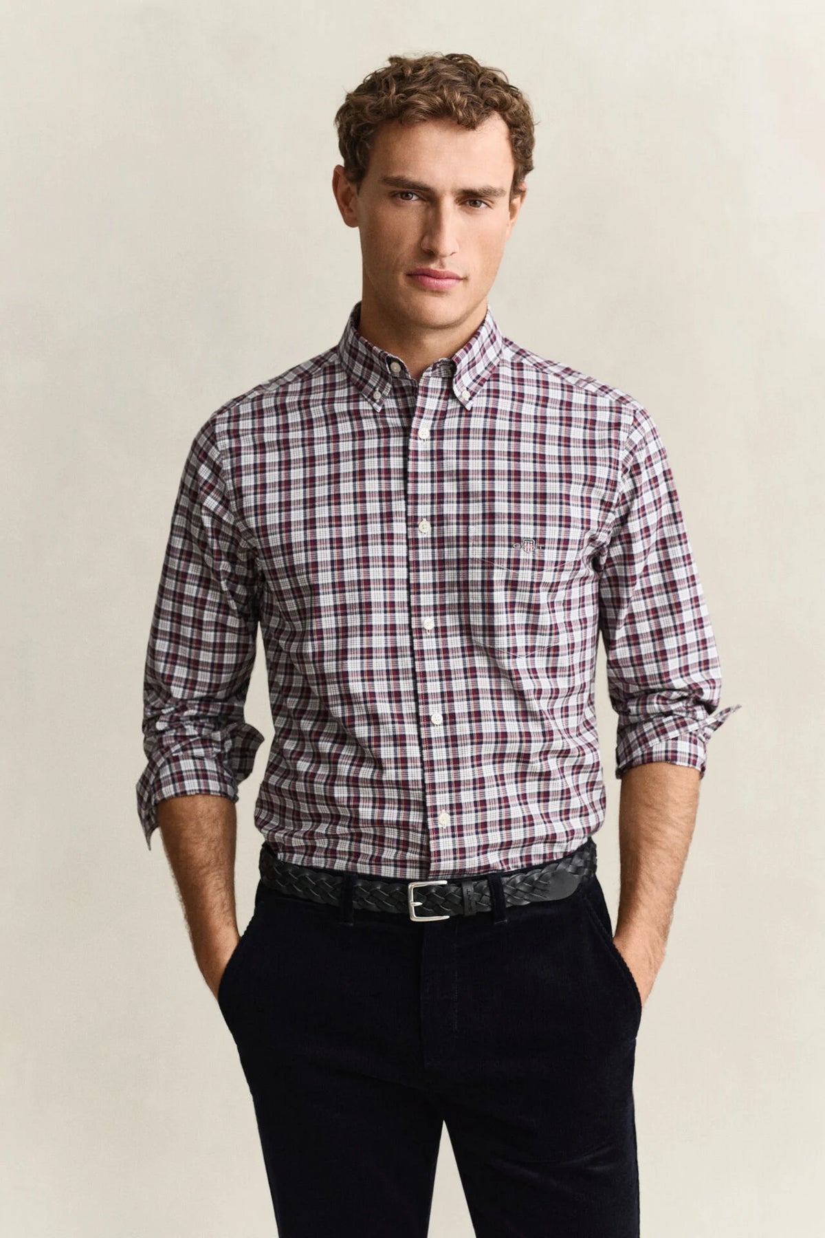 GANT REGULAR POPLIN CHECK SKJORTE