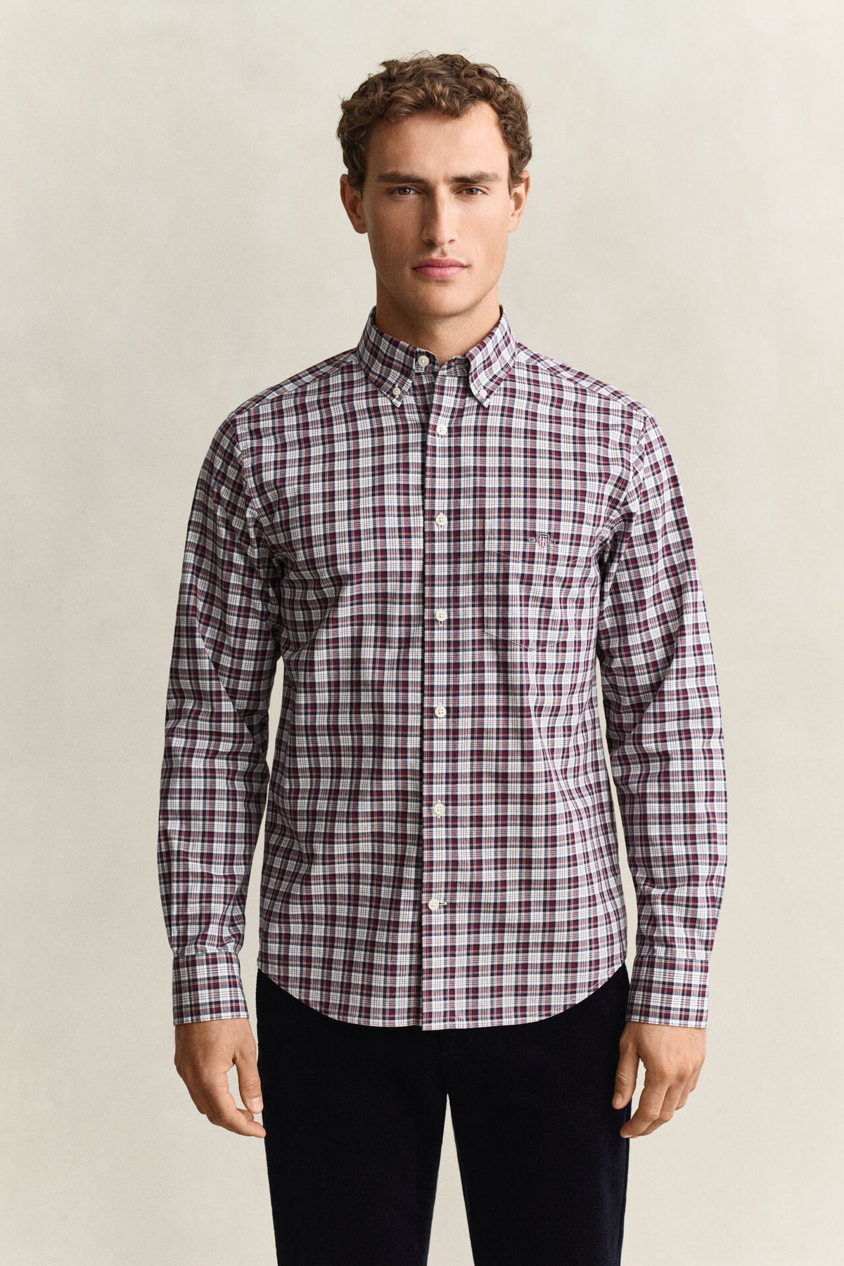 GANT REGULAR POPLIN CHECK SKJORTE