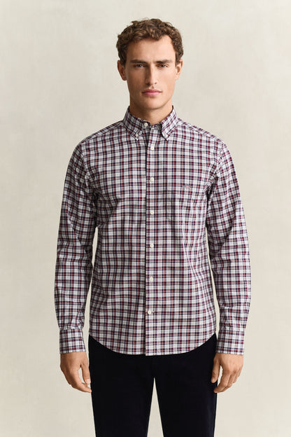 GANT REGULAR POPLIN CHECK SKJORTE