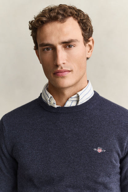 GANT SUPERFINE LAMBSWOOL C-NECK STRIKTRØJE