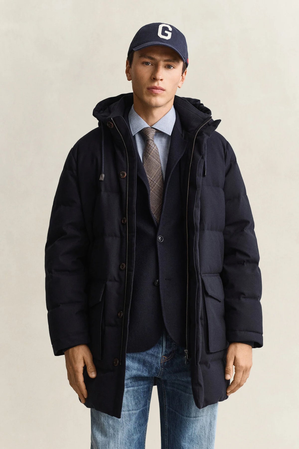 GANT FLANNEL DOWN MID LENGTH DUNJAKKE