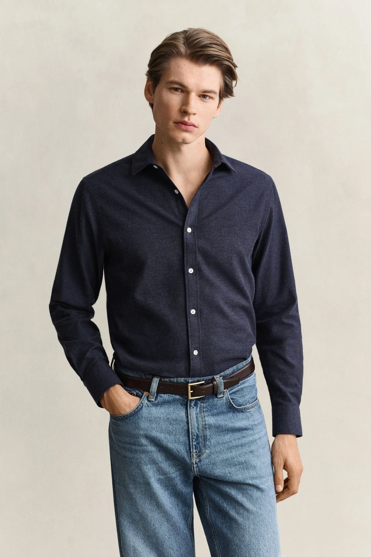 GANT REGULAR FLANNEL MELANGE SKJORTE