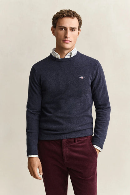 GANT SUPERFINE LAMBSWOOL C-NECK STRIKTRØJE
