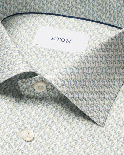 ETON PAPEGØJE PRINT SIGNATUR TWILL SKJORTE