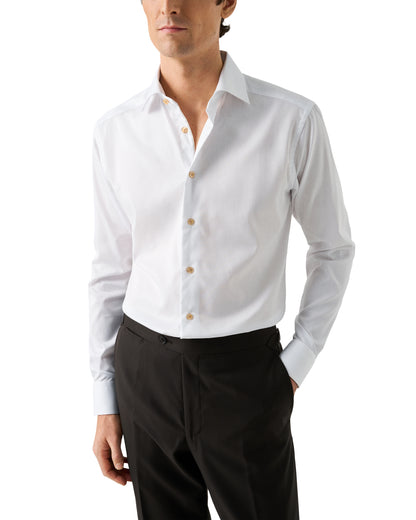 ETON SIGNATUR TWILL BEIGE EFFEKT SKJORTE