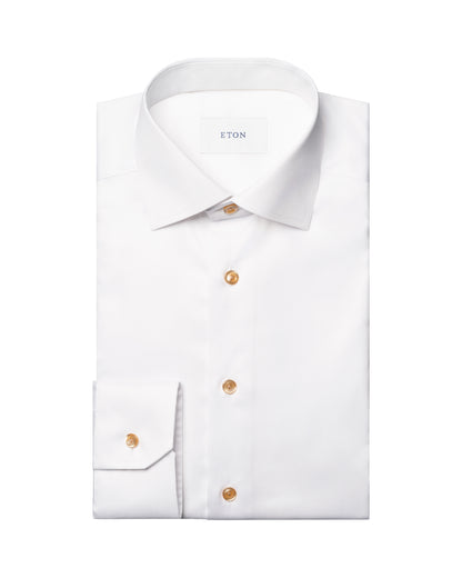 ETON SOLID SIGNATURE TWILL BEIGE EFFECT SHIRT – CONTEMPORARY FIT