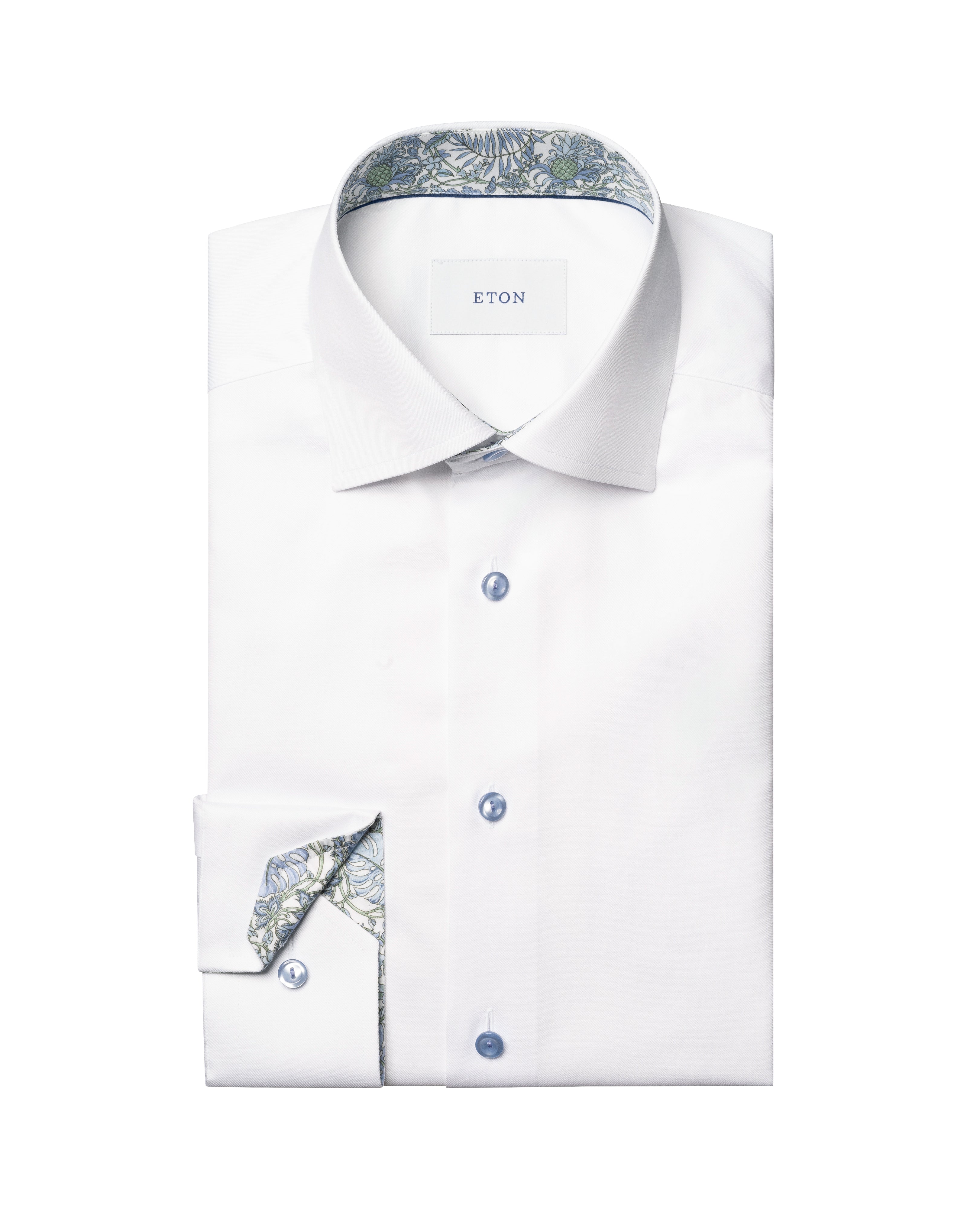 ETON FLORAL EFFECT SIGNATURE TWILL SKJORTE - CONTEMPORARY FIT